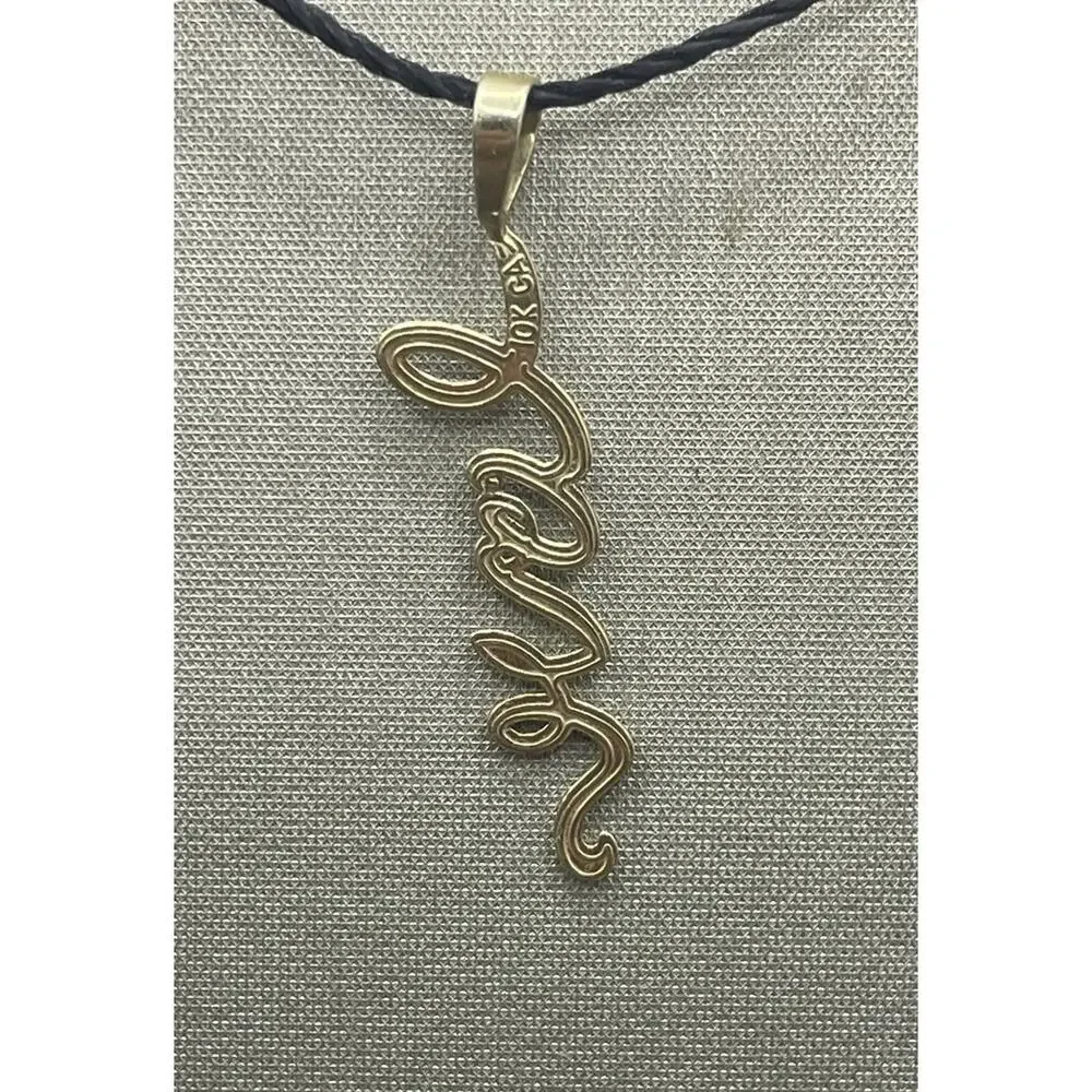 10K Yellow Gold Cursive Love Pendant (26759)